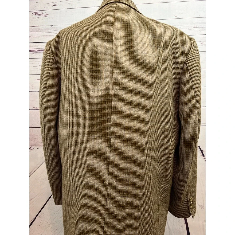 Oscar de la Renta Blazer Sport Coat 42R 42 Regular 100% Wool Herringbone Lined